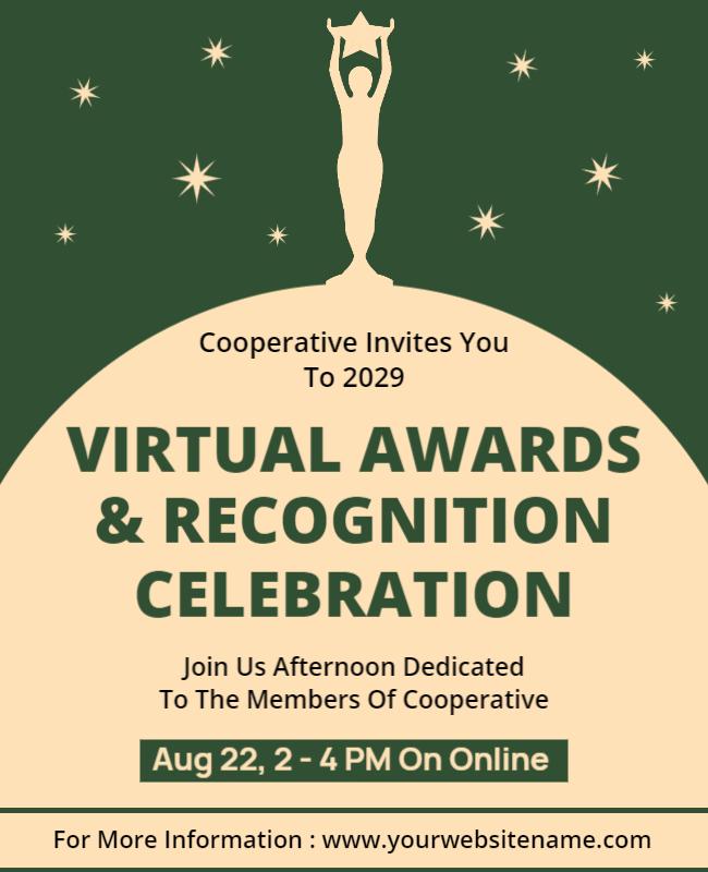 Virtual Awards and Recognition Celebration Flyer Template