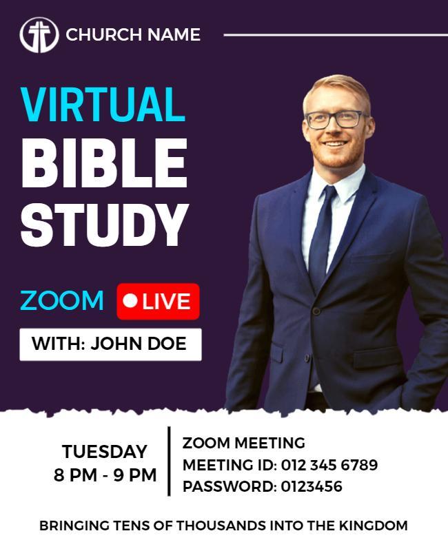 Virtual Bible Study Online Event Flyer Template