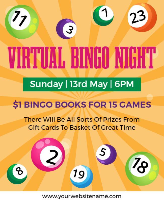 Virtual Bingo Night Flyer Template