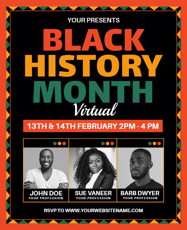 Virtual Black History Month Flyer Template