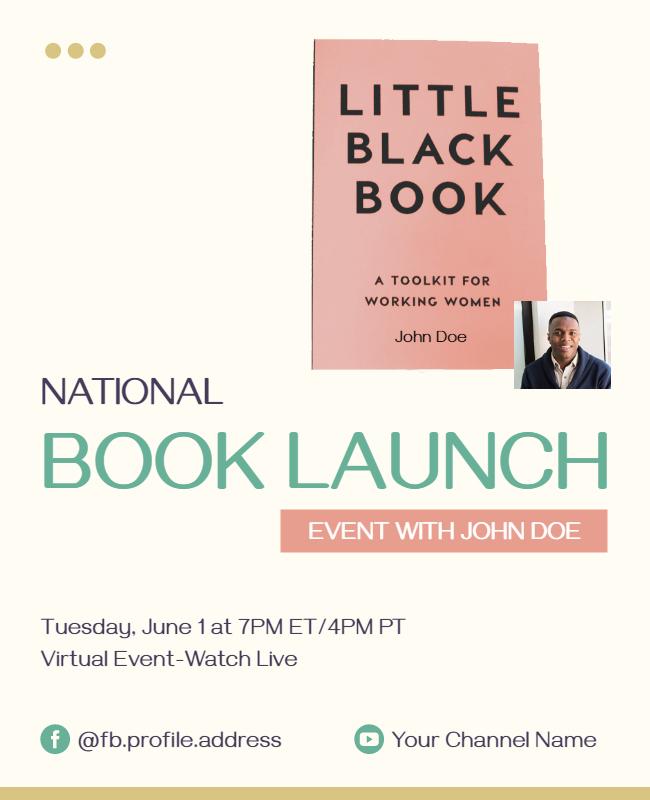 Virtual Book Launch Event Flyer Template