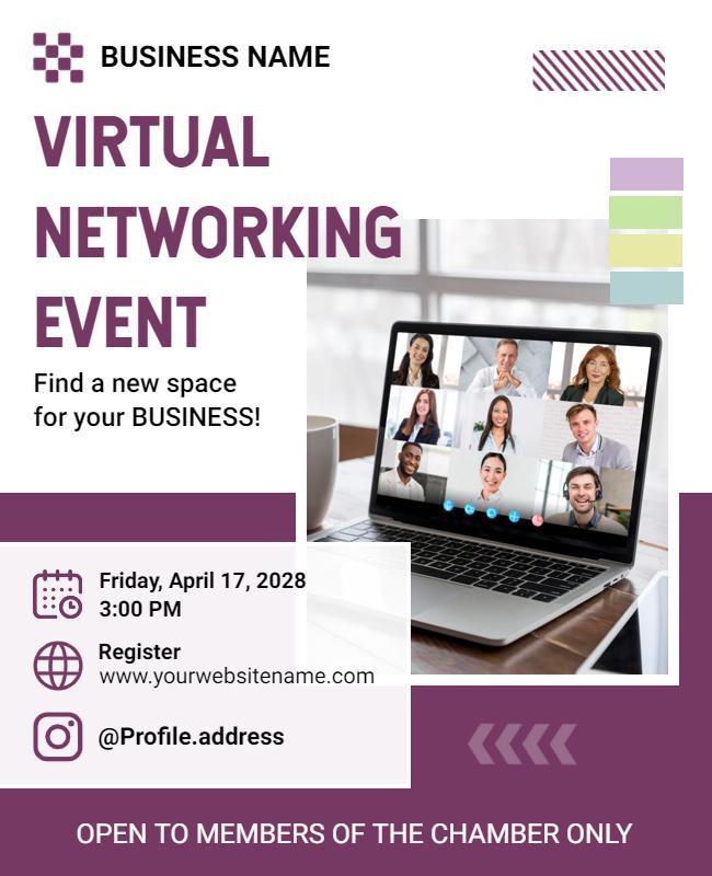 Virtual Business Networking Event Flyer Template