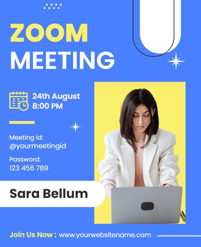 Virtual Business Zoom Meeting Invitation Flyer Template