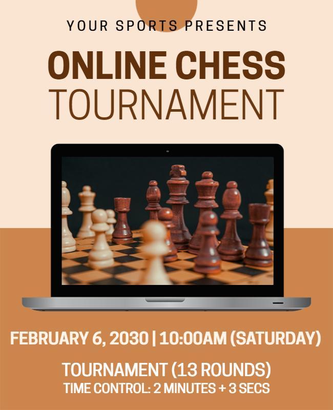 Virtual Chess Tournament Event Flyer Template