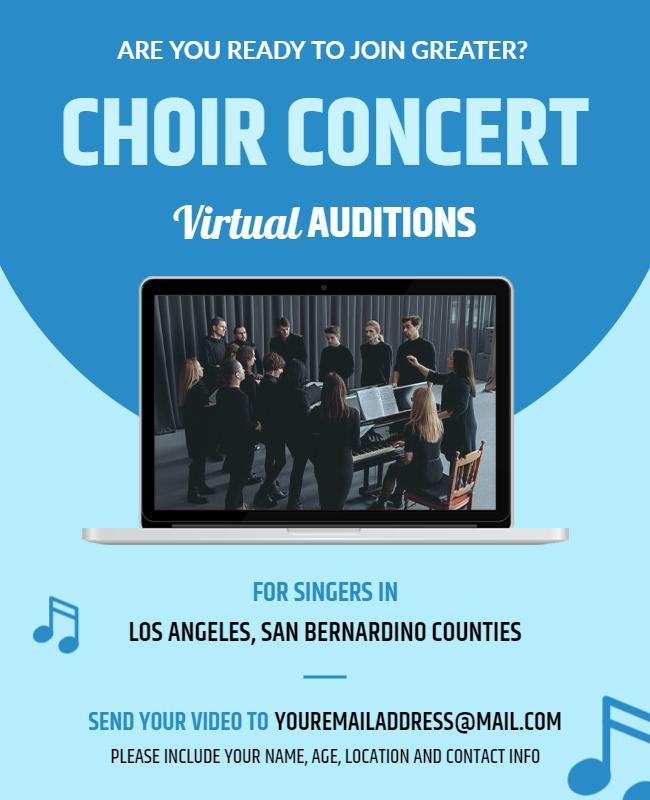 Virtual Choir Concert Auditions Flyer Template