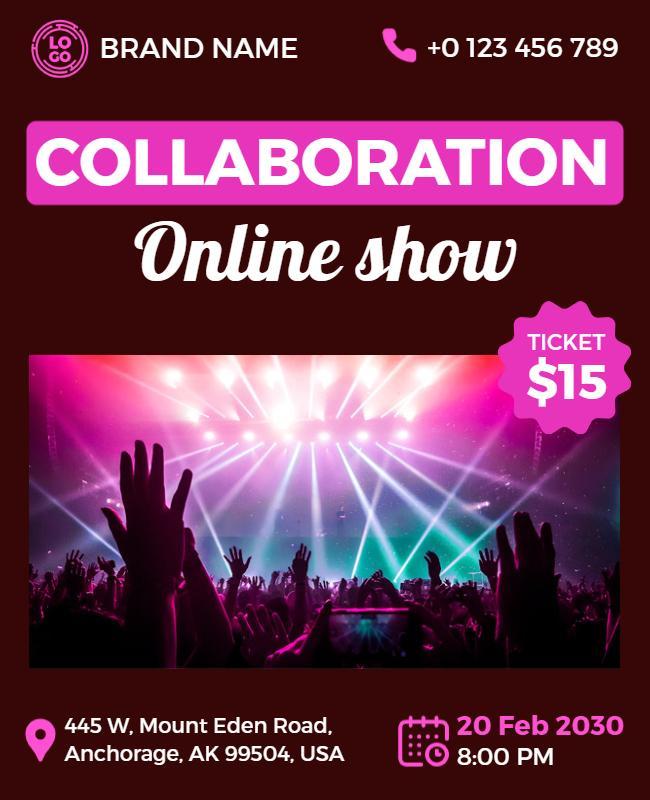 Virtual Collaboration Music Event Flyer Template