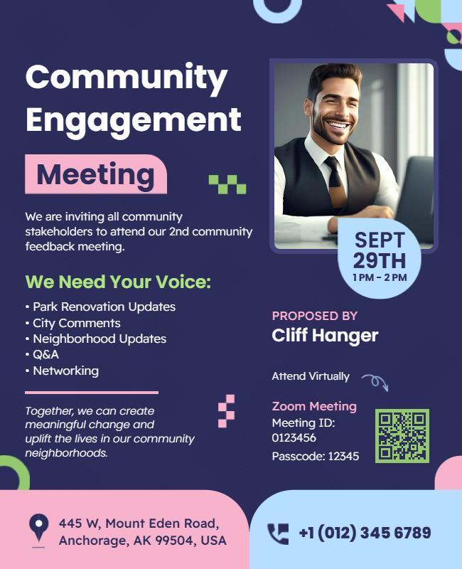 Virtual Community Engagement Meeting Flyer Template