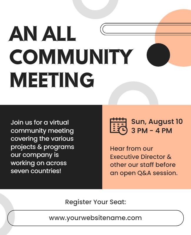 Virtual Community Meeting Announcement Flyer Template