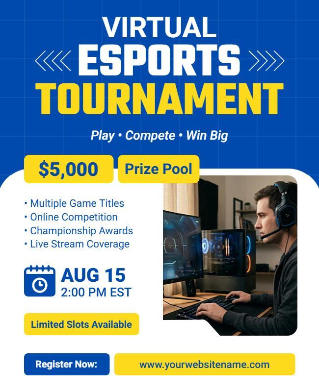 Virtual Esports Tournament Promotion Flyer Template