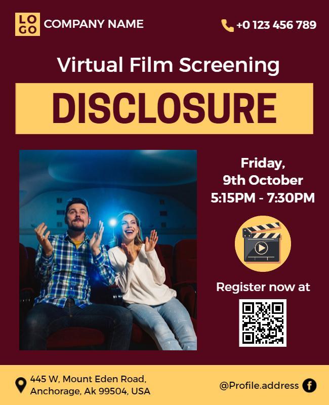 Virtual Film Screening Event Flyer Template