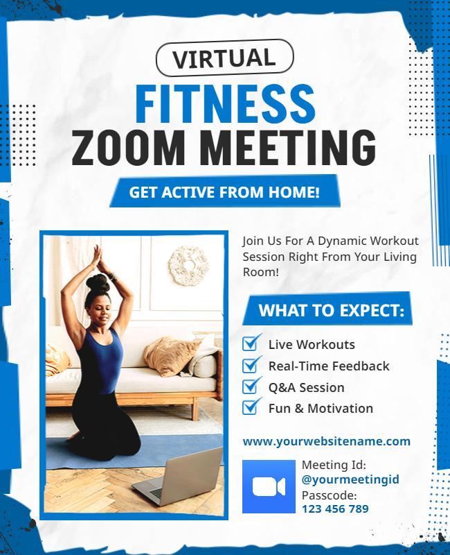 Virtual Fitness Zoom Meeting Flyer Template