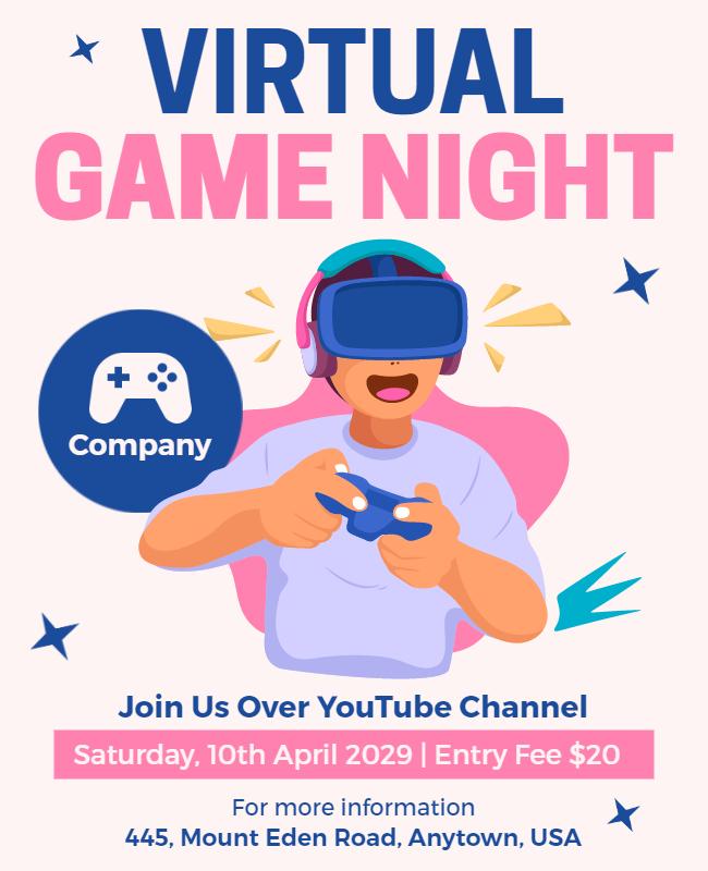 Virtual Gaming Event Announcement Flyer Template