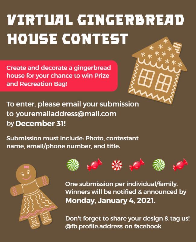 Virtual Gingerbread House Contest Flyer Template