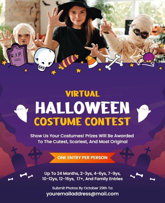 Virtual Halloween Costume Contest Flyer Template