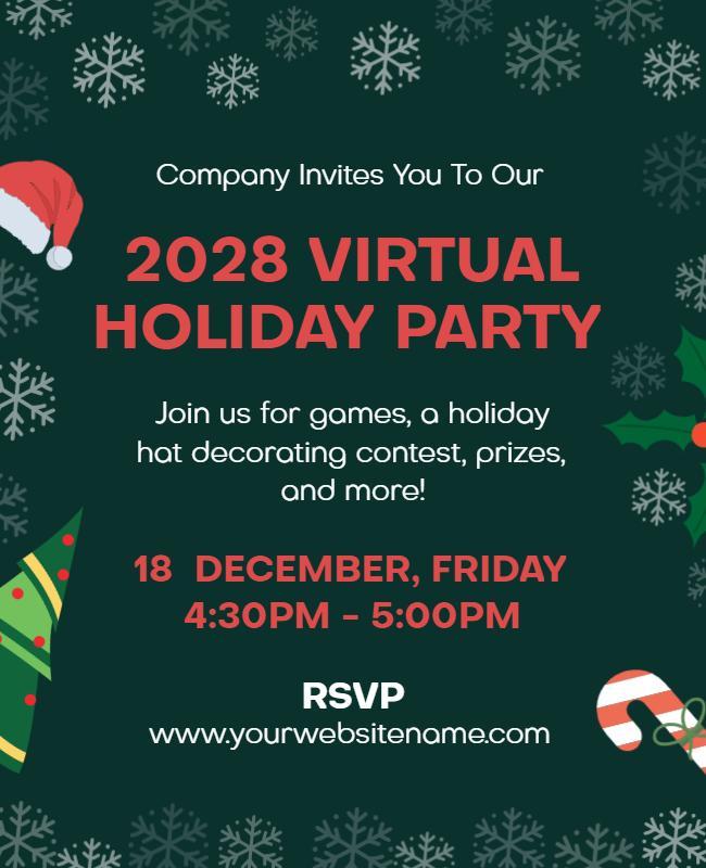 Virtual Holiday Party Flyer Template