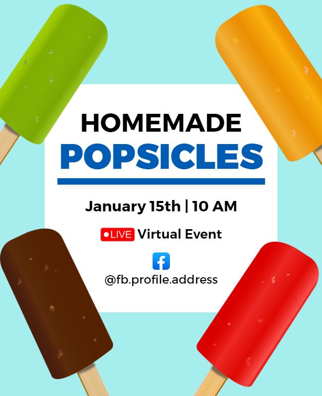 Virtual Homemade Popsicles Event Flyer Template