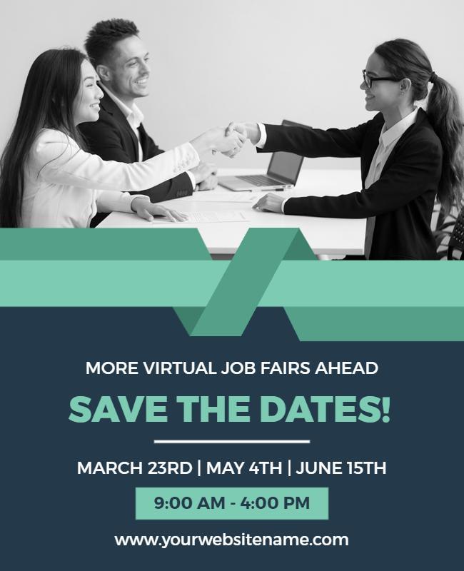 Virtual Job Fair Announcement Flyer Template