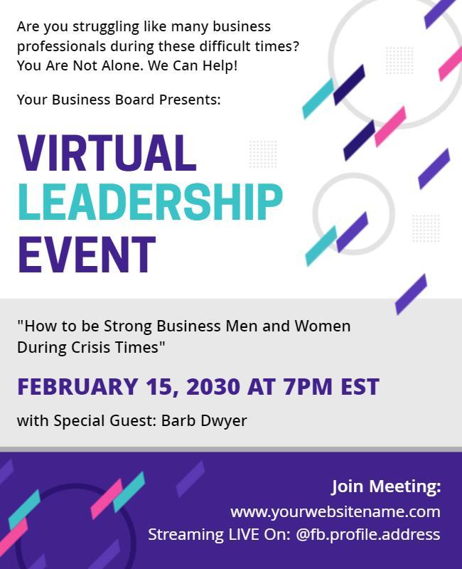 Virtual Leadership Event for Business Professionals Flyer Template