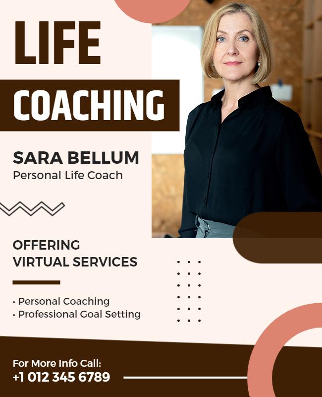 Virtual Life Coaching Services Flyer Template