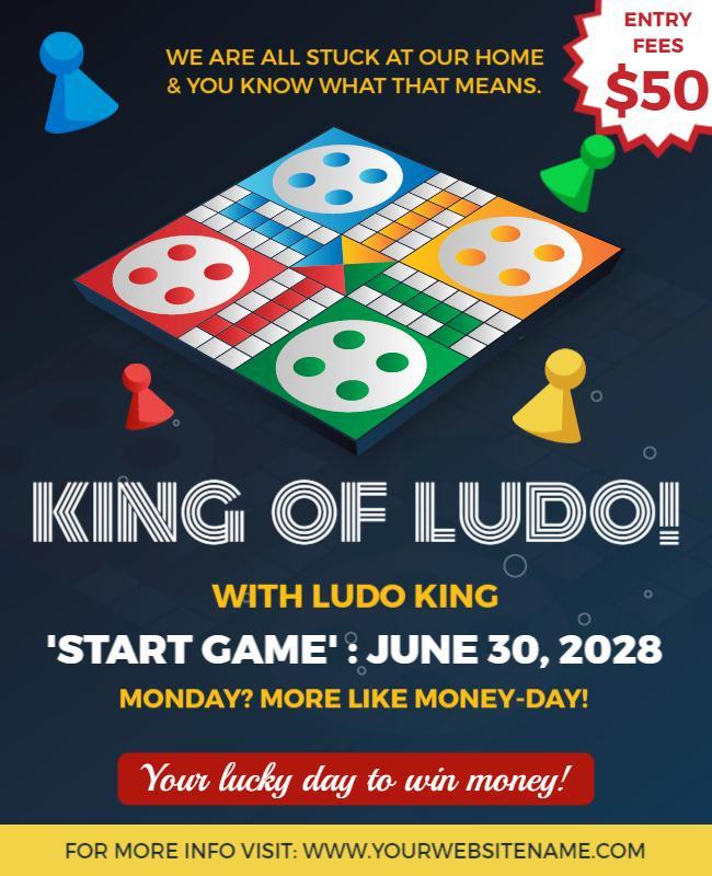 Virtual Ludo Competition Event Flyer Template