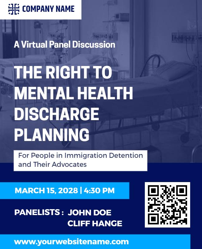 Virtual Mental Health Panel Discussion Flyer Template