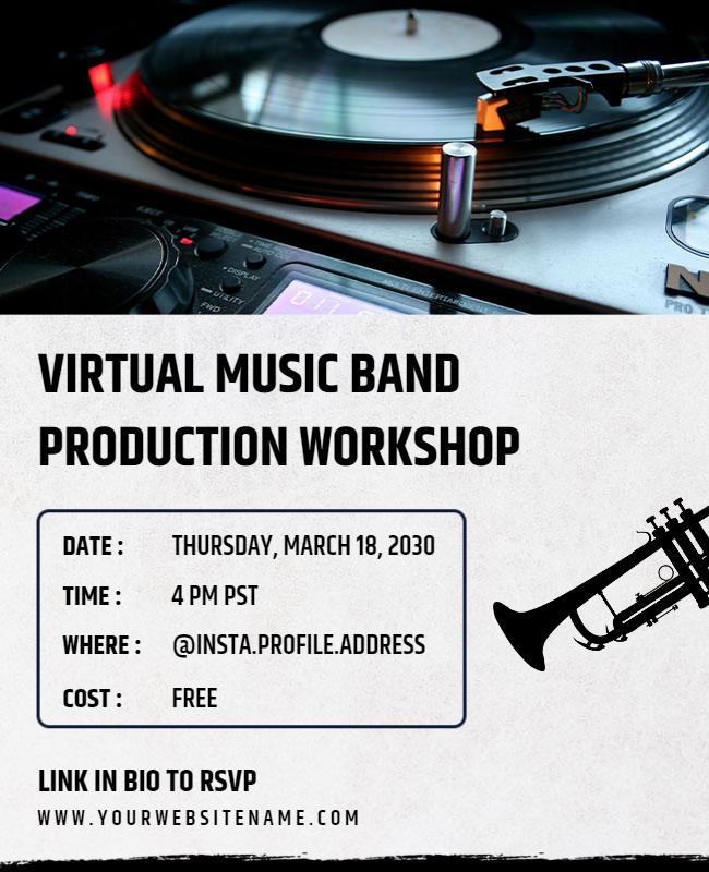 Virtual Music Band Production Workshop Flyer Template