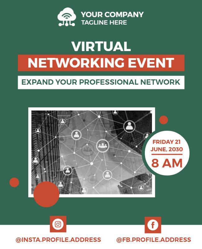 Virtual Networking Event Flyer Template