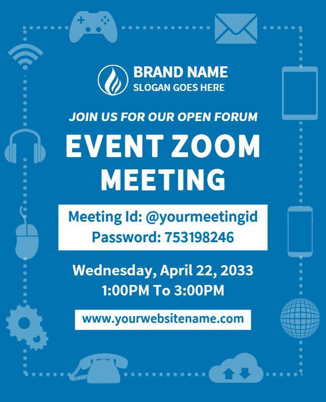 Virtual Open Forum Zoom Meeting Flyer Template