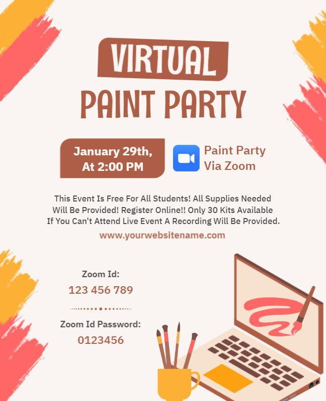 Virtual Paint Party Online Event Flyer Template