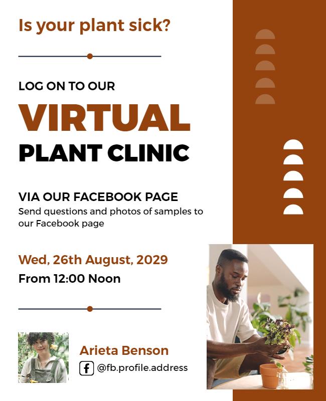 Virtual Plant Clinic Online Consultation Flyer Template