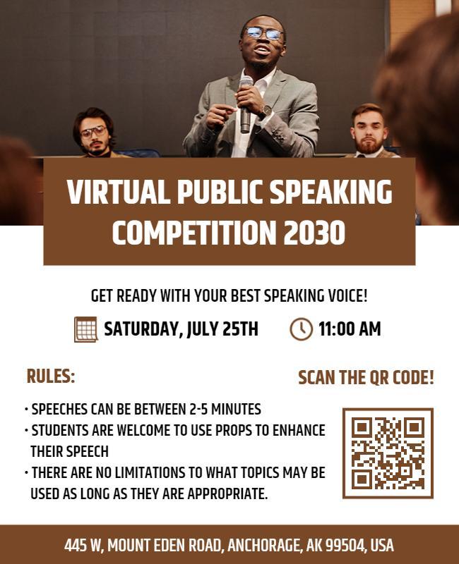 Virtual Public Speaking Competition Flyer Template