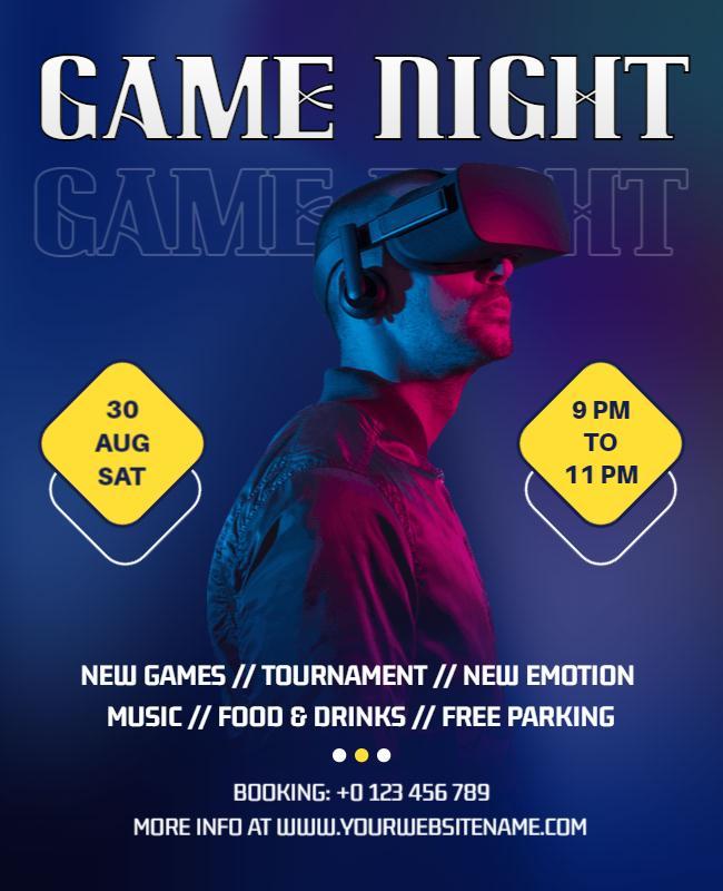 Virtual Reality Game Night Event Flyer Template