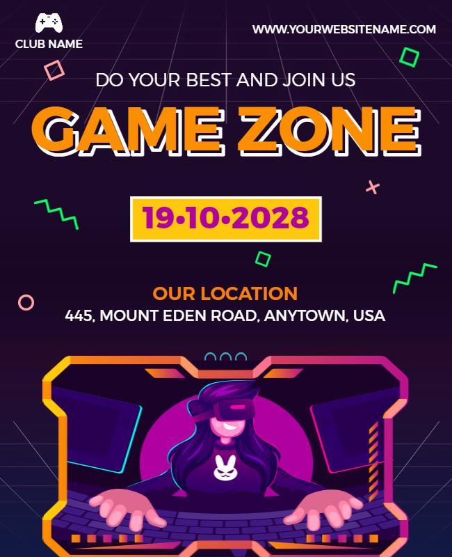 Vibrant Gaming Zone Event Flyer Template