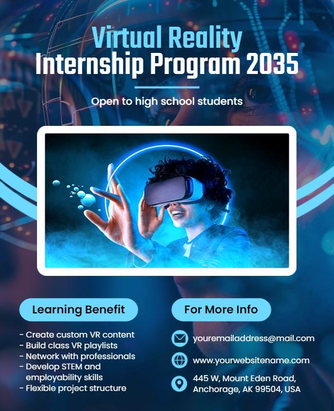 Virtual Reality Internship Program Flyer Template