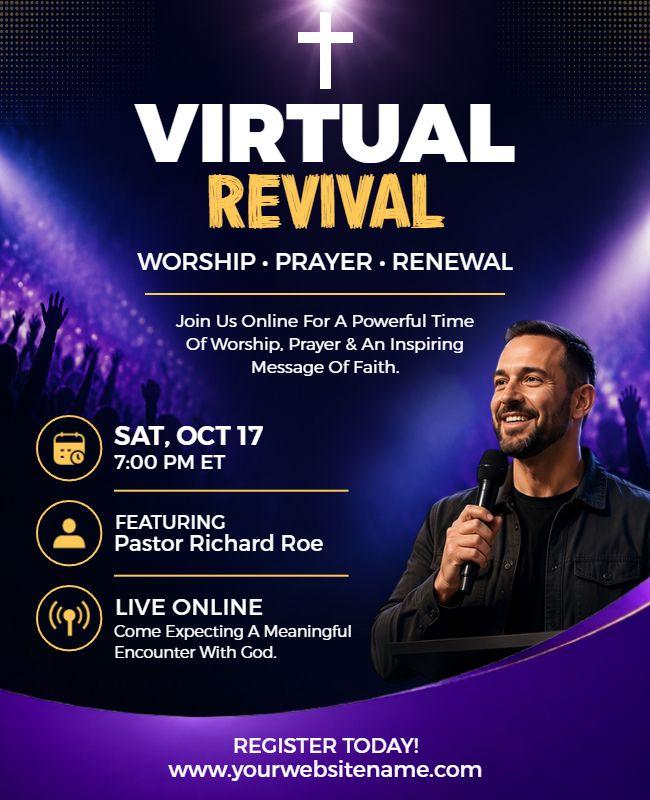 Virtual Religious Revival Event Flyer Template