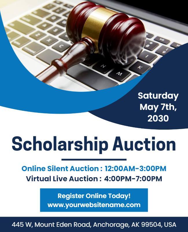 Virtual Scholarship Auction Event Flyer Template