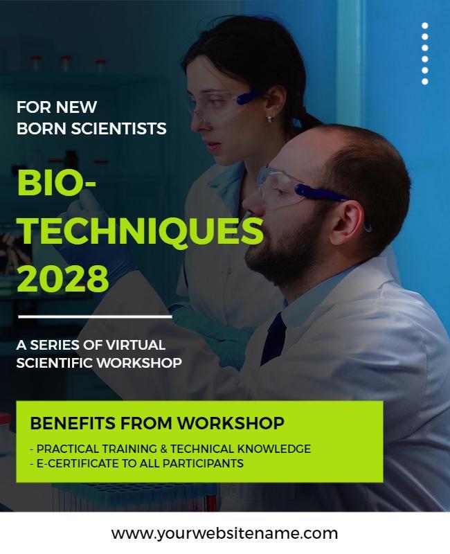 Virtual Scientific Workshop Bio Techniques Flyer Template