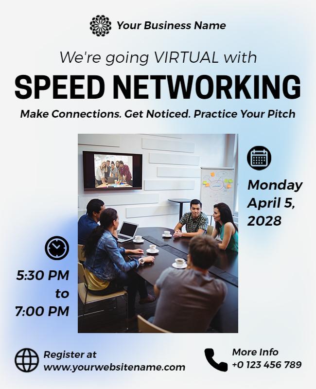 Virtual Speed Networking Event Flyer Template