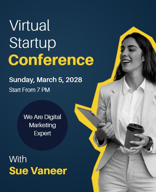 Virtual Startup Conference Event Flyer Template