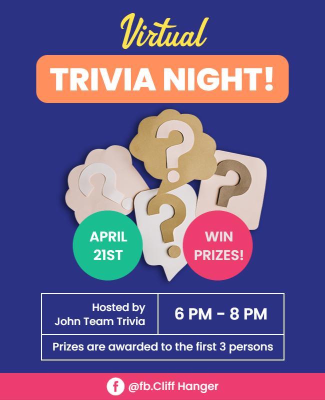 Virtual Trivia Night Event Flyer Template