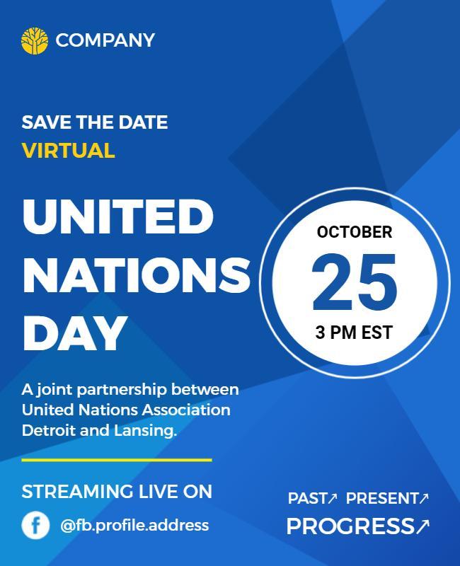 Virtual United Nations Day Celebration Flyer Template