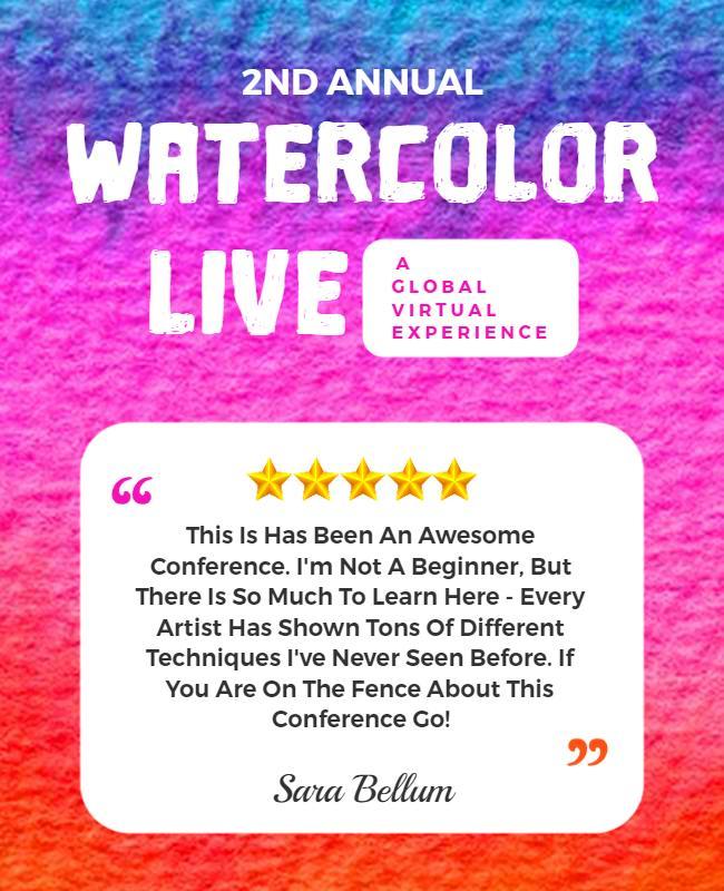 Virtual Watercolor Conference Experience Flyer Template