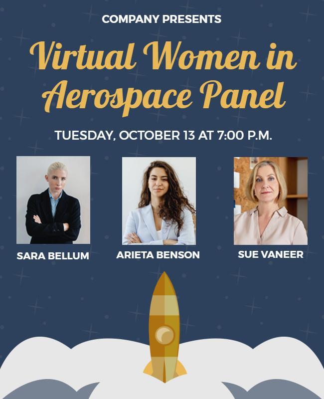 Virtual Women in Aerospace Panel Flyer Template