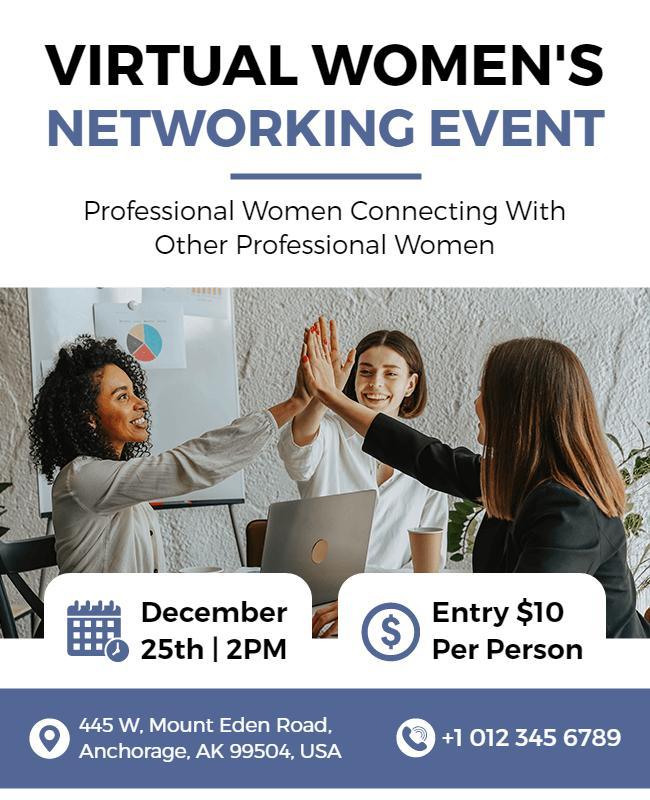 Virtual Womens Networking Event Flyer Template