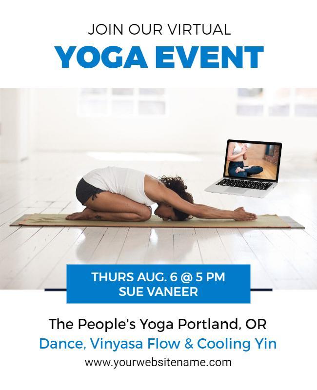 Virtual Yoga Event with Vinyasa Flow Flyer Template