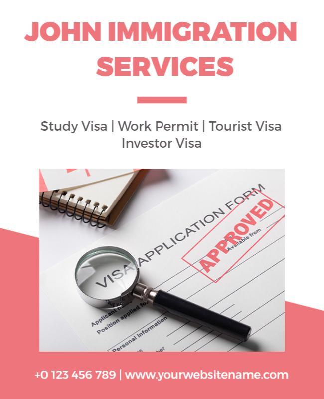 Visa and Immigration Services Promotional Flyer Template