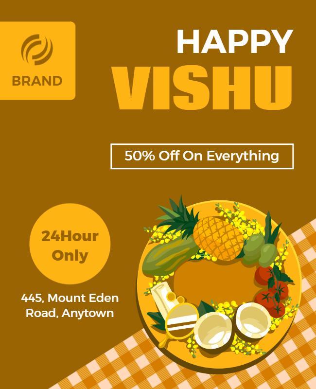 Vishu Festival Celebration Discount Flyer Template