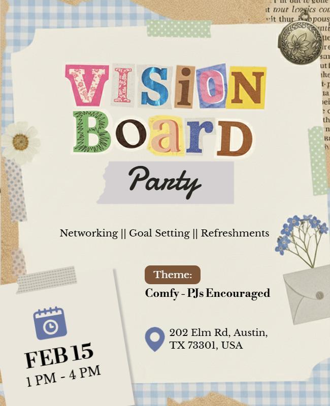 Vision Board Party Event Flyer Template