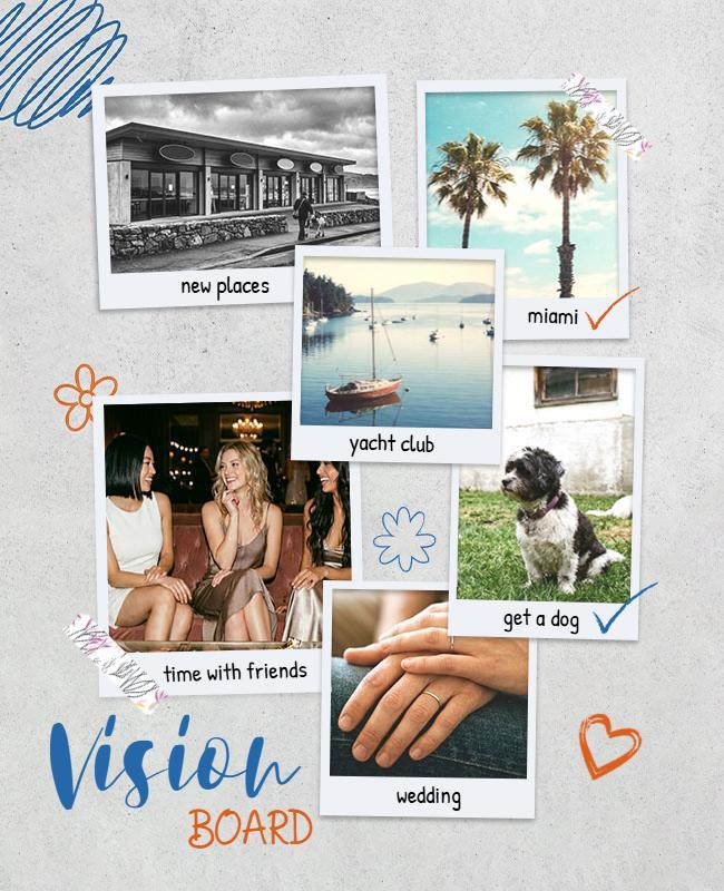 Vision Board Photo Collage Poster Template