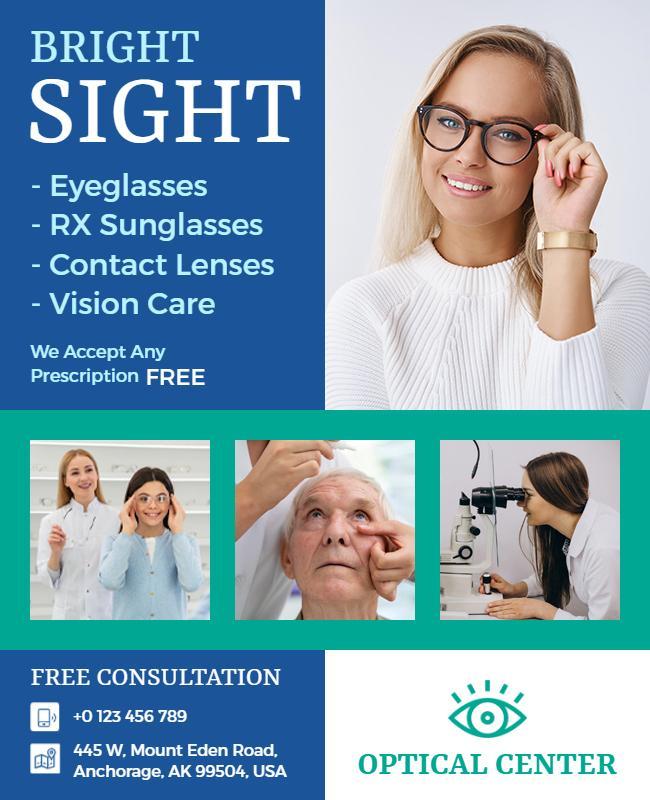 Vision Care Optical Center Promotion Flyer Template